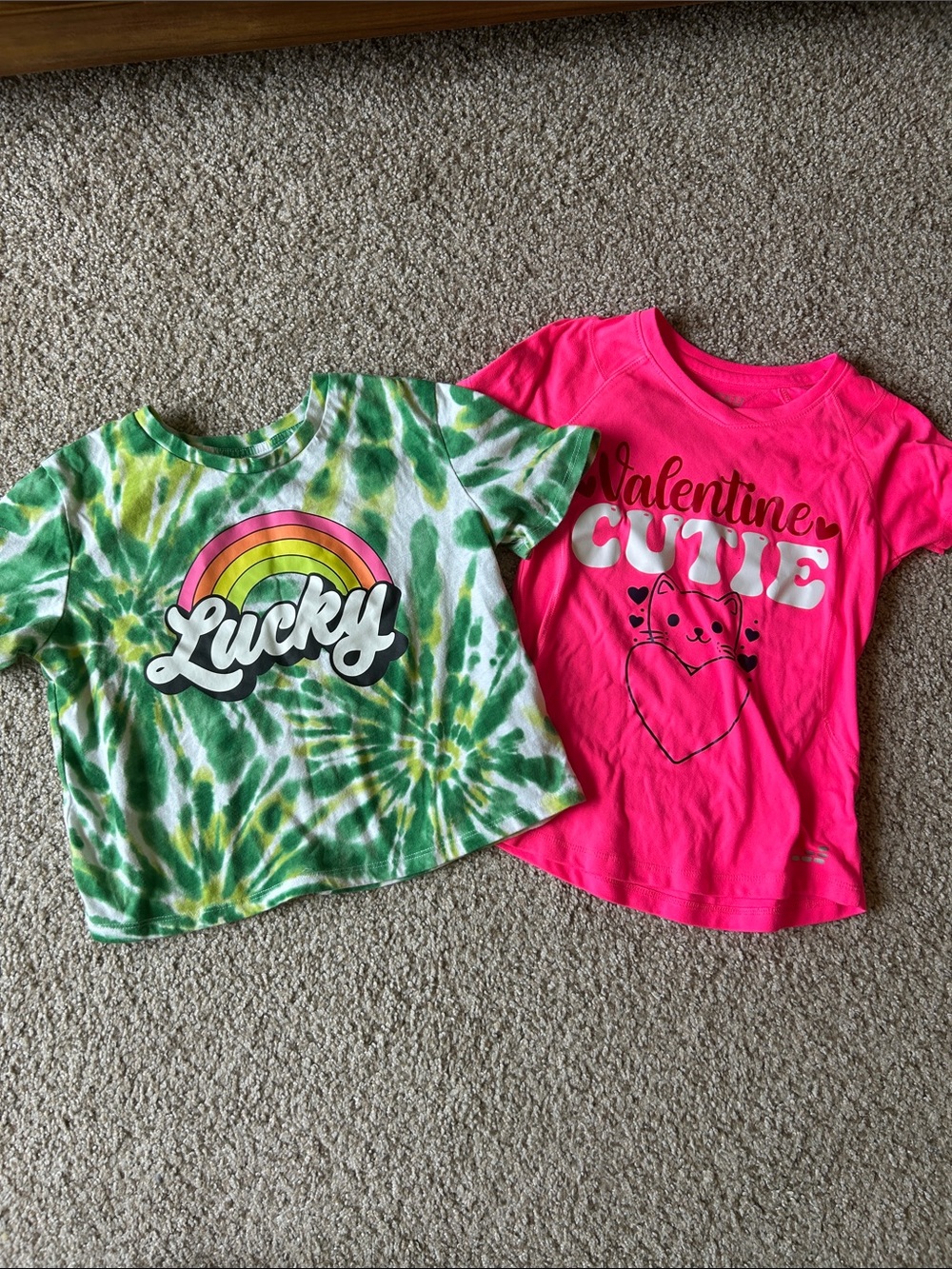 Girls size 7 Valentine and St Patrick’s Day shirts